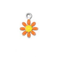 Stainless Steel - Rostfrei Stahl Anhänger Blume Silver-orange-yellow
