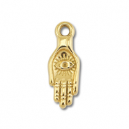 Stainless Steel - Rostfrei Stahl Anhänger Hand mit Auge Gold
