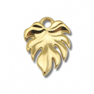 Stainless Steel - Rostfrei Stahl Anhänger Blatt Gold