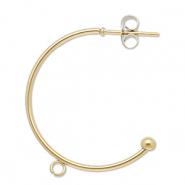 Stainless Steel - Rostfrei Stahl Schmuckzubehör Ohrringe Creolen mit Öse Gold