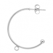 Stainless Steel - Rostfrei Stahl Schmuckzubehör Ohrringe Creolen mit Öse Silver