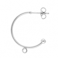 Stainless Steel - Rostfrei Stahl Schmuckzubehör Ohrringe Creolen mit Öse Silver
