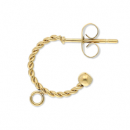 Stainless Steel - Rostfrei Stahl Schmuckzubehör Ohrringe Creolen Twisted mit Öse Gold