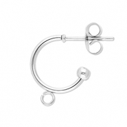 Stainless Steel - Rostfrei Stahl Schmuckzubehör Ohrringe Creolen mit Öse Silver
