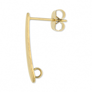 Stainless Steel - Rostfrei Stahl Schmuckzubehör Ohrringe / Ohrstecker Lang mit Öse Gold