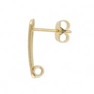 Stainless Steel - Rostfrei Stahl Schmuckzubehör Ohrringe / Ohrstecker Lang mit Öse Gold