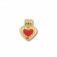 Metall Anhänger DQ Herz Gold (Nickelfrei)-red
