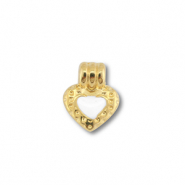 Metall Anhänger DQ Herz Gold (Nickelfrei)-white