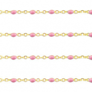 Stainless Steel - Rostfrei Stahl Schmuckzubehör Gliederkette 1mm Vintage pink-gold