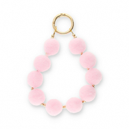 Schl&uuml;sselanh&auml;nger Pompom Light pink-gold