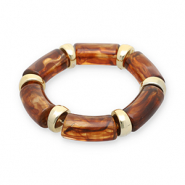 Resin-Armbänder Gold-transparent amber brown