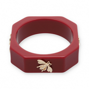 Resin-Armbänder Bangle mit Biene Dark red-gold