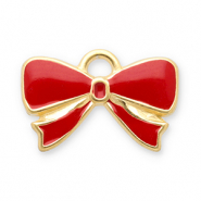 Stainless Steel - Rostfrei Stahl Anhänger Schleife Gold-red
