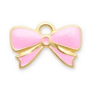 Stainless Steel - Rostfrei Stahl Anhänger Schleife Gold-pink