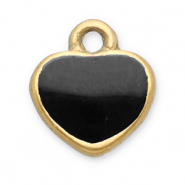 Stainless Steel - Rostfrei Stahl Anhänger Herz Gold-black