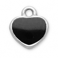 Stainless Steel - Rostfrei Stahl Anhänger Herz Silver-black