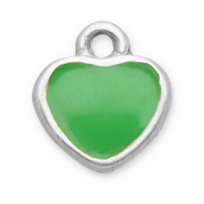 Stainless Steel - Rostfrei Stahl Anhänger Herz Silver-light green