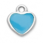 Stainless Steel - Rostfrei Stahl Anhänger Herz Silver-blue