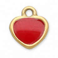 Stainless Steel - Rostfrei Stahl Anhänger Herz Gold-red