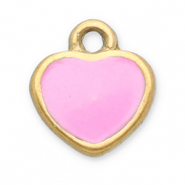 Stainless Steel - Rostfrei Stahl Anhänger Herz Gold-pink