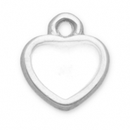 Stainless Steel - Rostfrei Stahl Anhänger Herz Silver-white