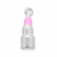 Stainless Steel - Rostfrei Stahl Anhänger Lippenstift Silver-pink