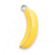 Stainless Steel - Rostfrei Stahl Anhänger Banane Silver-yellow