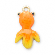 Stainless Steel - Rostfrei Stahl Anhänger Fisch Gold-orange-yellow