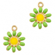 Basic Quality Metall Anhänger Blume Gold-Ochre yellow-green