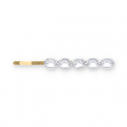 Haarschmuck Haarklammer mit Strass Gold-transparent