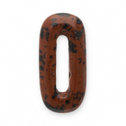 Naturstein Anh&auml;nger Achat Oval Dark brown-black