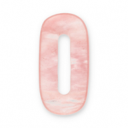 Naturstein Anh&auml;nger Achat Oval Coral-transparent