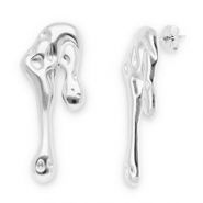 Ohrringe aus Stainless Steel - Rostfreiem Stahl Ohrstecker Tropfen Silver