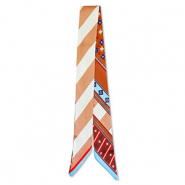 Bandana Schal mit Schräge Linien Brown-light blue-red