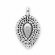 Metall Anhänger DQ Tropfenform Antik silber (Nickelfrei)