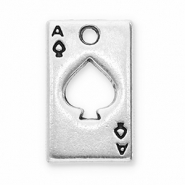 Metall Anhänger DQ Spatenasse Antik silber (Nickelfrei)