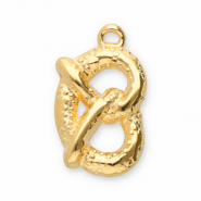 Metall Anhänger DQ Brezel Gold (Nickelfrei)
