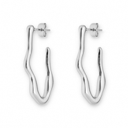 Ohrringe aus Stainless Steel - Rostfreiem Stahl Ohrstecker Irregular Silver