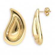 Ohrringe aus Stainless Steel - Rostfreiem Stahl Ohrstecker Tropfenform Gold