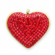 Stainless Steel - Rostfrei Stahl Anhänger Herz Gold-red