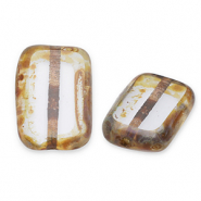 Böhmische Perlen TCB Rechteck 12x8mm Alexandrite-travertin