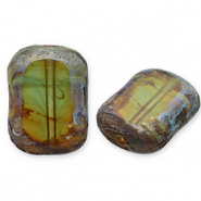 Böhmische Perlen TCB Rechteck 12x9mm Peridot-topaz