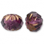 Böhmische Perlen FPB Rund 10x7mm Amethyst-bronze