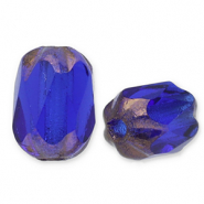 Böhmische Perlen FPB Oval 6x4mm Dark sapphire-bronze