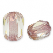 Böhmische Perlen FPB Oval 6x4mm Light bronze-amethyst