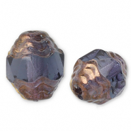Böhmische Perlen FPB Oval 7x6mm Montana blue- bronze