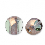 Böhmische Perlen FPB Rund 6mm Peridot-bronze