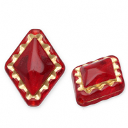 Acrylperlen Rhombus Red-gold