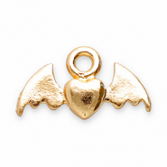 Metall Anhänger Herz mit Flügel Gold