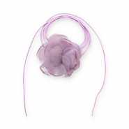 Blumen Halskette Organza Purple